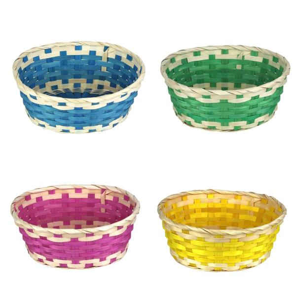 4A 25X19CM OVAL BASKET YELLOW, PINK, BLUE, GREEN