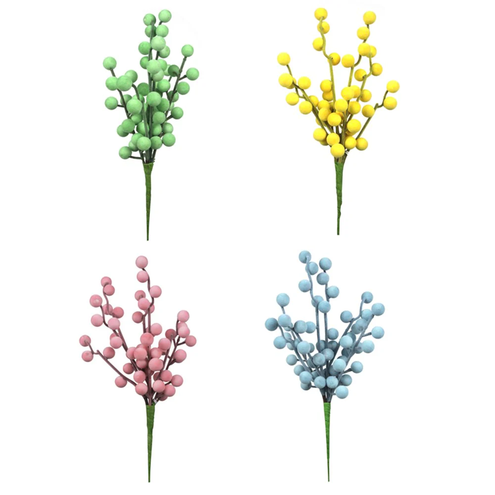 4A 28CM EASTER BERRY STEM YELLOW, MINT, BLUE, PINK