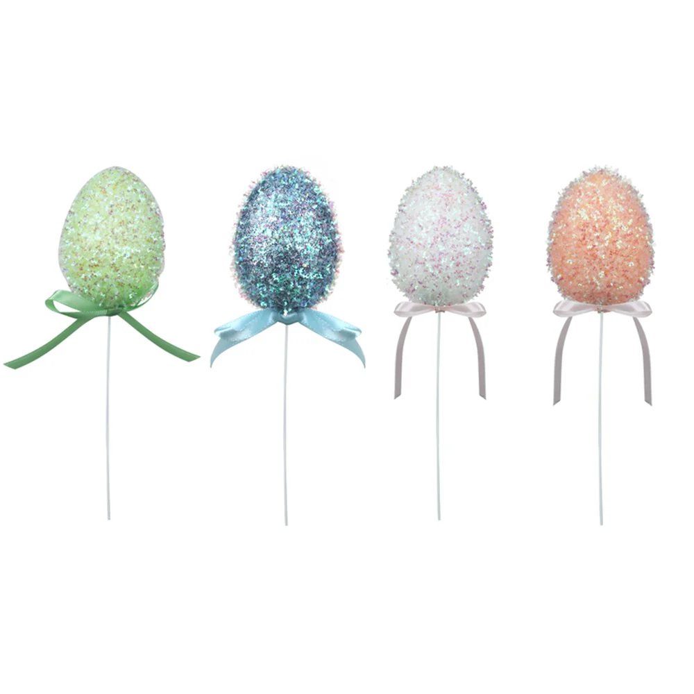 4A 3PK 7CM EGG W/15CM PICK APRICOT, BLUE, MINT, WHITE