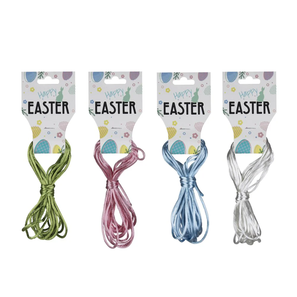 4A 5M X 2MM EASTER RIBBON PINK, MINT, BLUE, WHITE