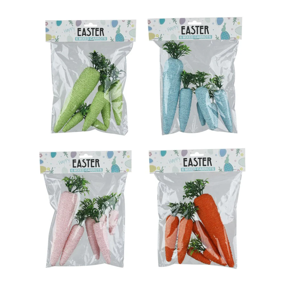 4A 6PK 15CMX1, 9CMX3, 5CMX2 GLITTER CARROTS