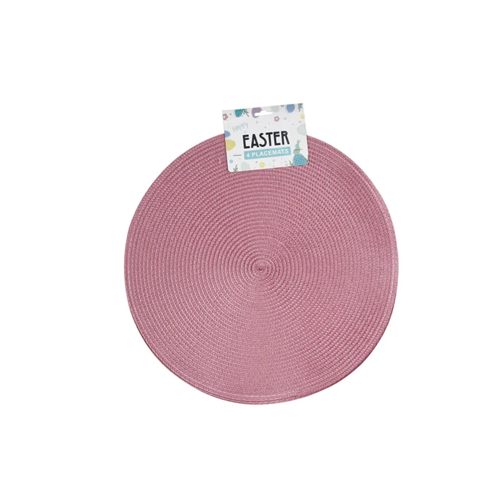 4PK 38CM PINK ROUND PLACEMAT - Image 2