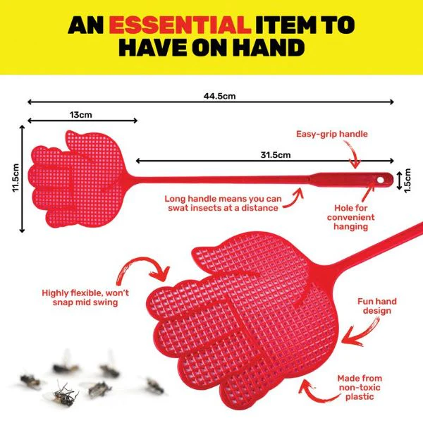 4 Pack Red Fly Swatter - 12cm x 44.5cm - Image 4