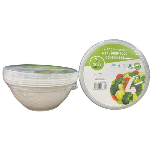 4 Pack Reusable Noodle Bowl Containers - 1050ml