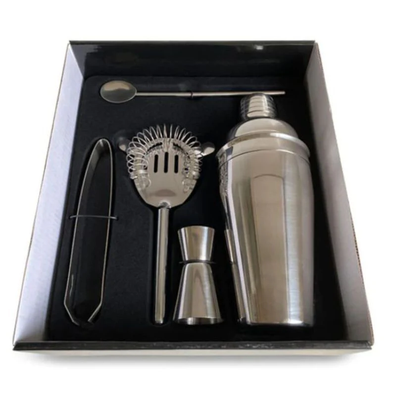 5 Pack Silver Cocktail and Bar Gift Set - 26.5cm x 23.5cm x 9cm - Image 2