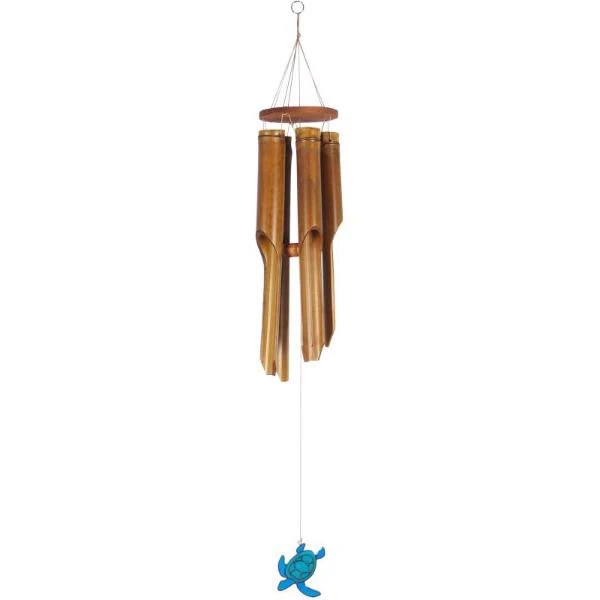 5 Tube Bamboo Wind Chime With Epoxy Turtle Sail