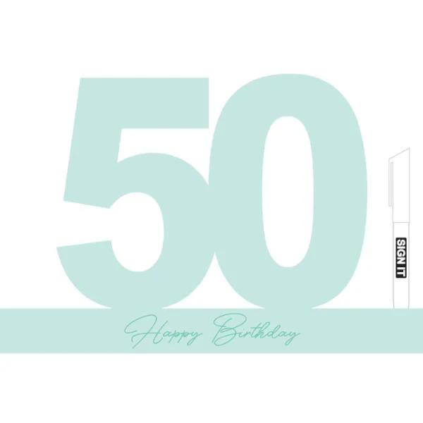 50 Minty Green Signature Block With Pen