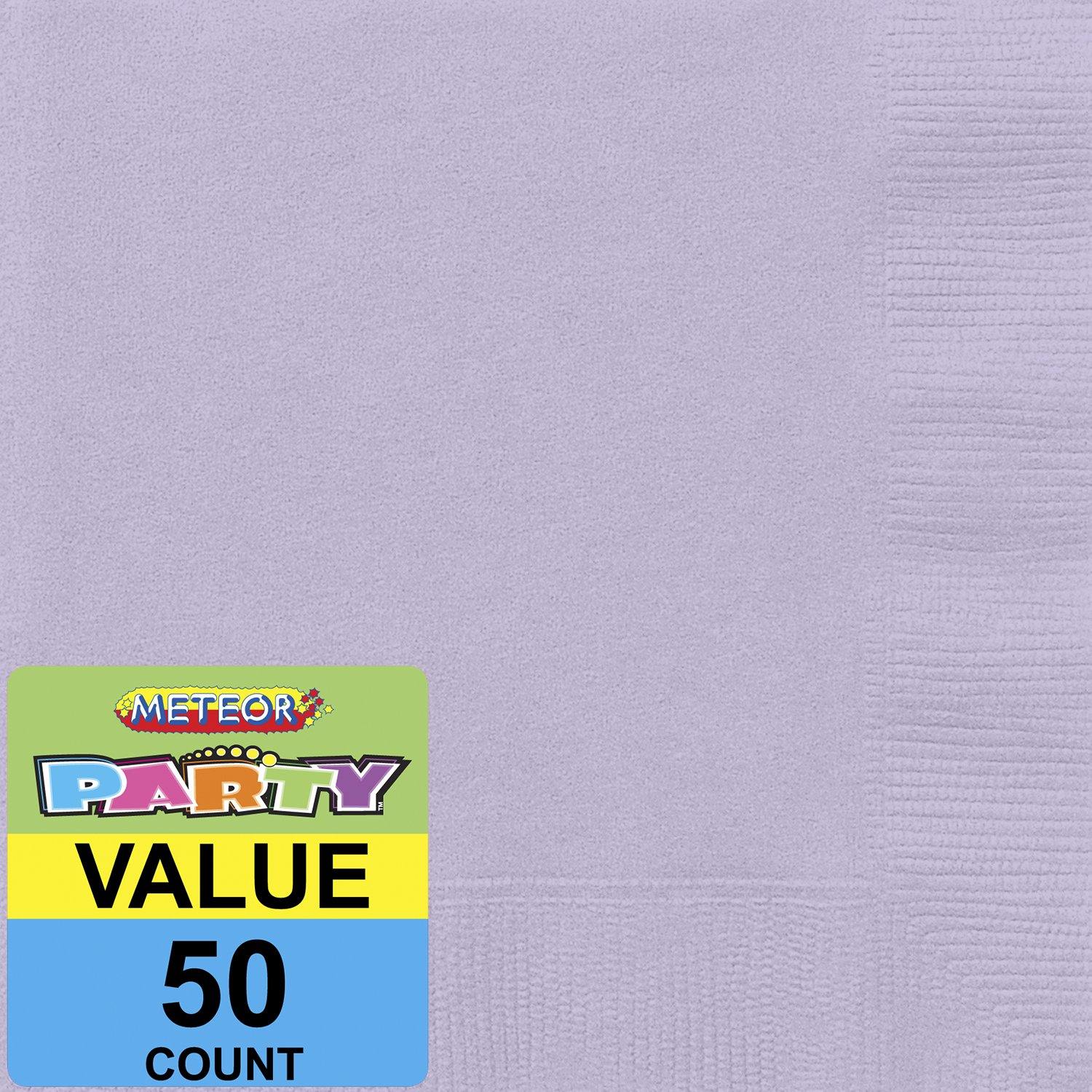 50 Pack Lavender Beverage Napkins - 25.4cm x 25.4cm