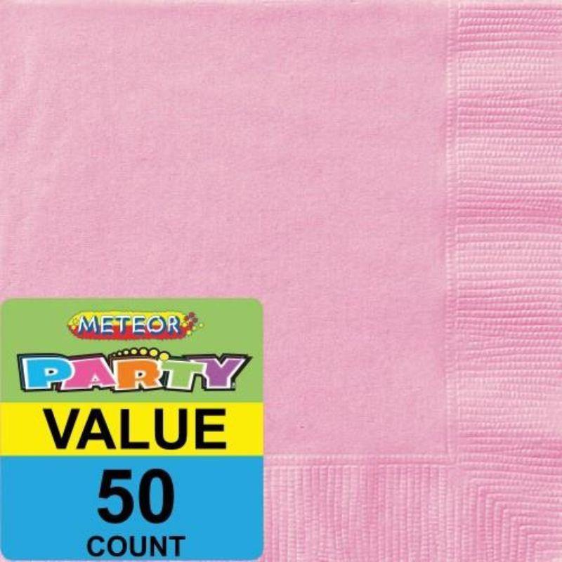 50 Pack Lovely Pink Lunch Napkins - 33cm