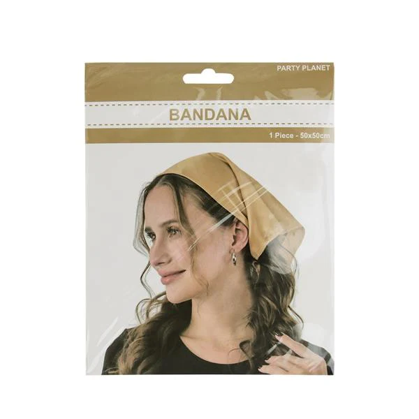 Gold Printed Bandana - 50cm x 50cm - Image 2