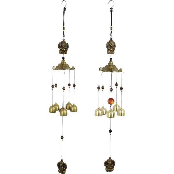 Garden With Gold Bell Wind Chime - 55cm