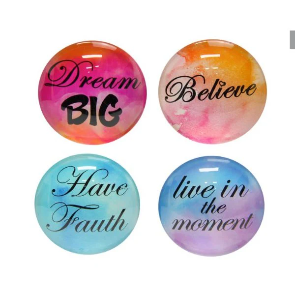 Round Glass Be Inspired Magnets - 5cm