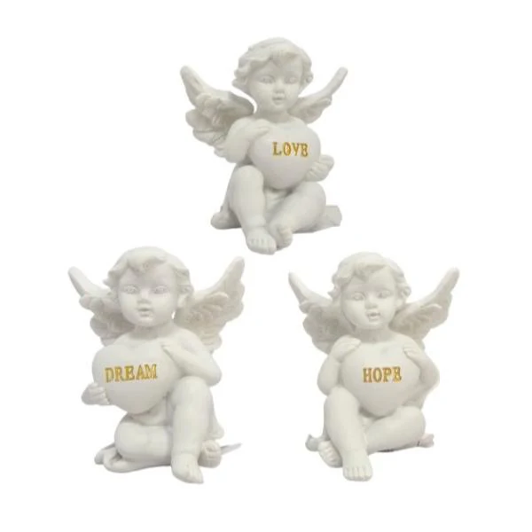Inspirational Cherub With Heart - 7cm