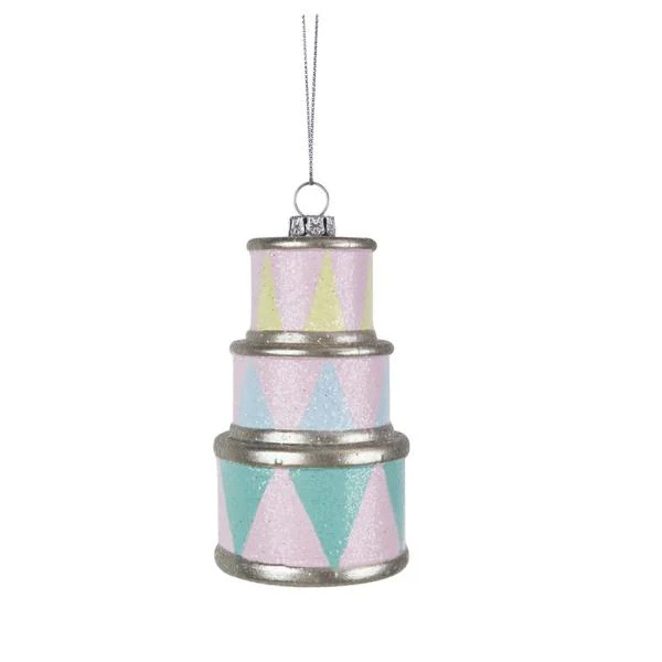 Plastic 3 Tier Cake Ornament - 6cm x 6cm x 10.6cm