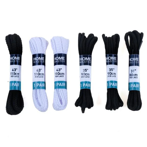 6 Pack Black & White Shoe Laces - Image 2