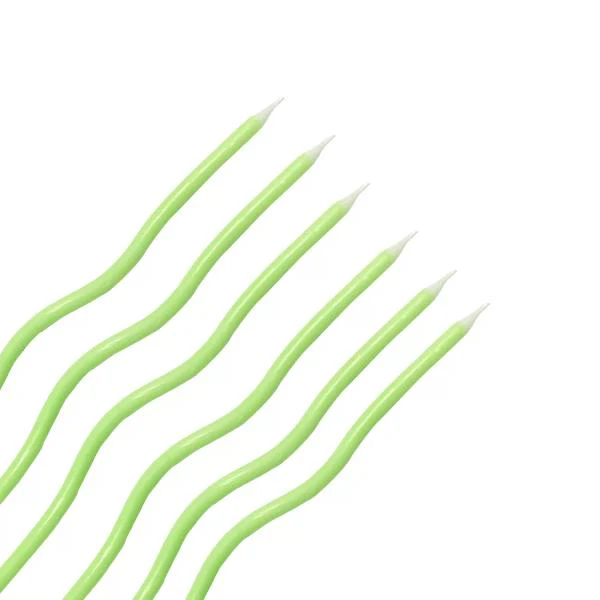 6 Pcs Curve Candle - Green - Image 4