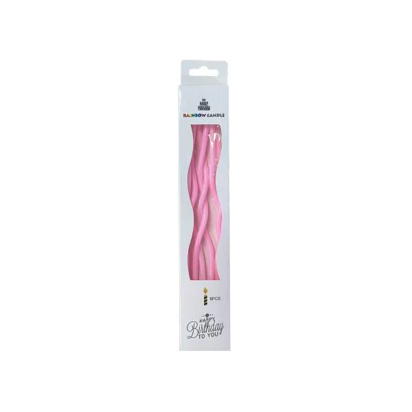 6 Pcs Curve Candle - Pink - Image 5