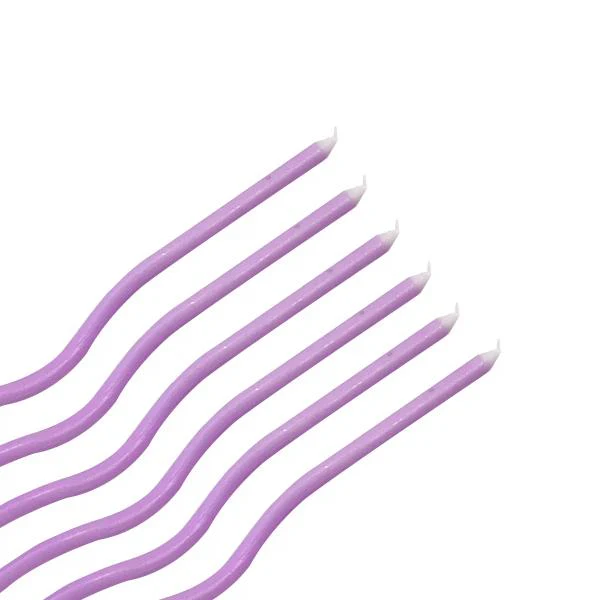 6 Pcs Curve Candle - Purple - Image 4