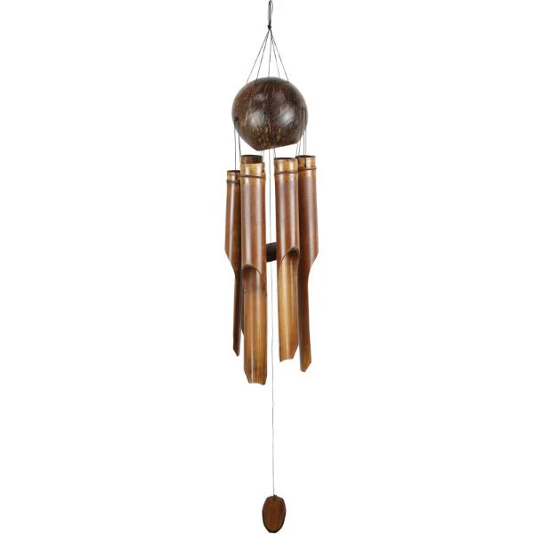 6 Tube Bamboo Wind Chime with Coconut Ball Top