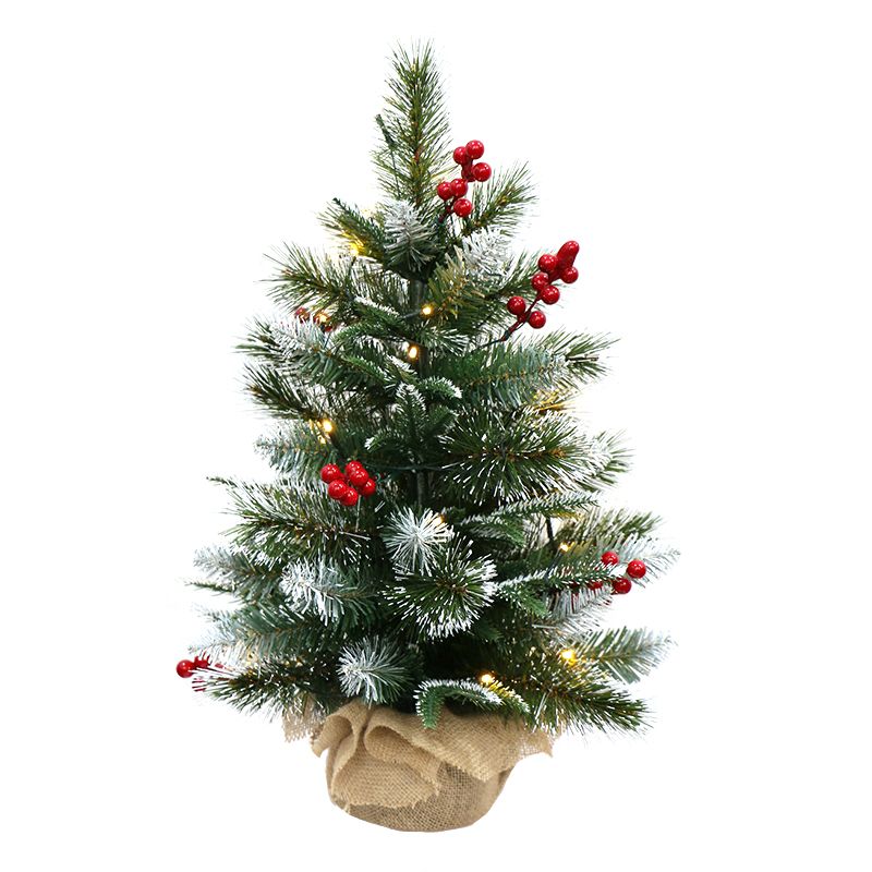 Christmas Led Tree In Pot With Berry & Snows - 60cm
