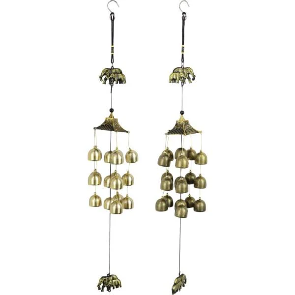 Elephant With Bell Wind Chime - 65cm