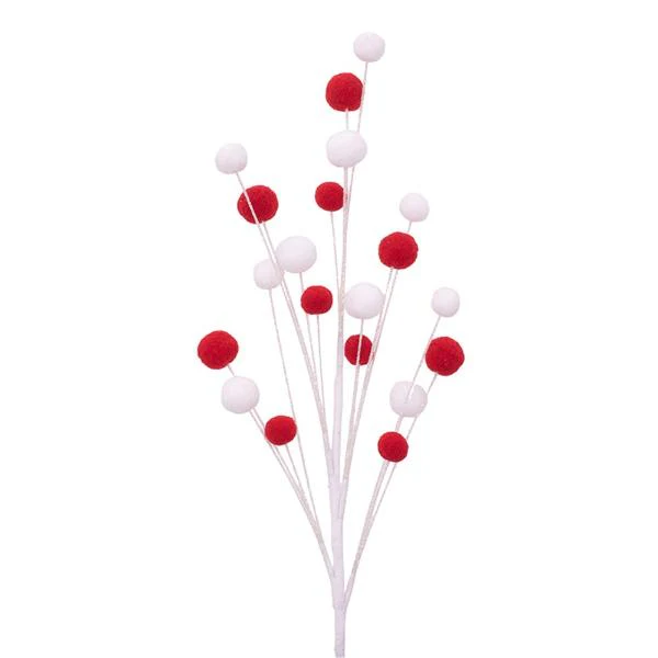 Red & White Pompom Pick - 72cm