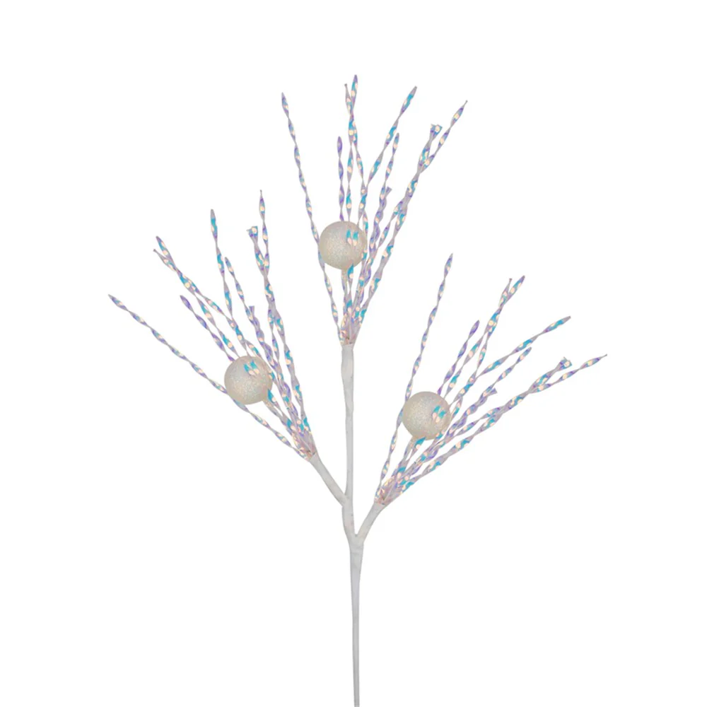 White Glitter Ball Stem - 72cm