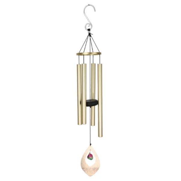 Gold Tube Wind Chime With Crystal Donger - 73cm