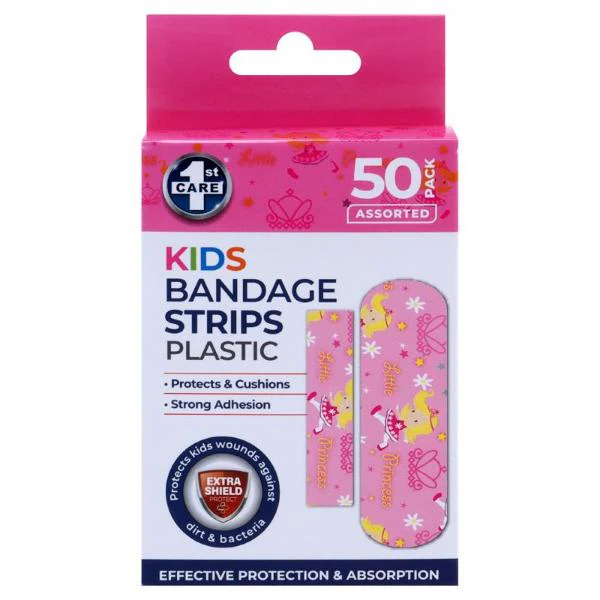 50 Pack Assorted Kids Bandage Strips
