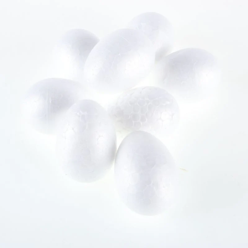8 Pack White Polystyrene Plain Eggs - 4cm x 6cm - Image 4