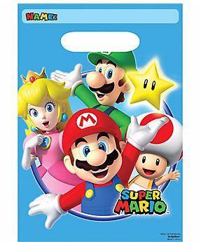 8 Pack Super Mario Bros Folded Loot Bags - 23cm - Image 2