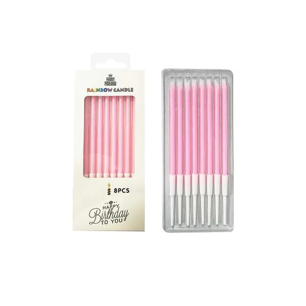 8 Pcs Candle Set - Pink