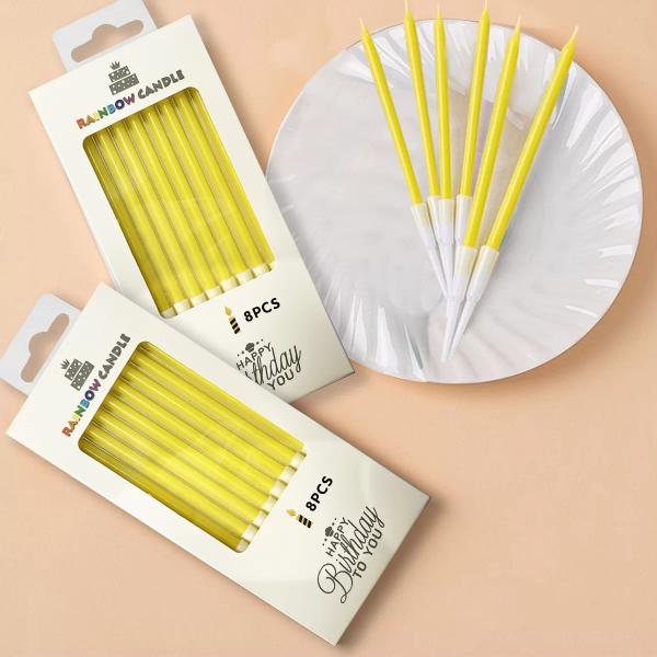 8 Pcs Candle Set - Yellow - Image 2