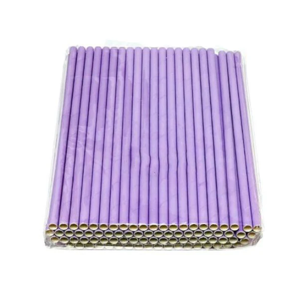 80 Pack Lilac Paper Straws - Image 3