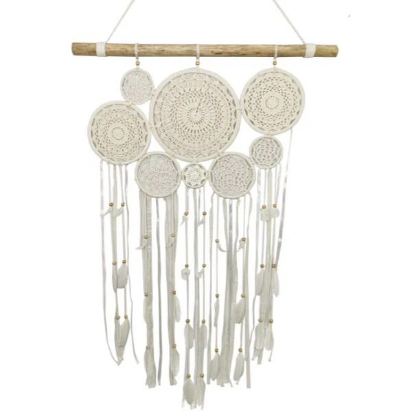 Driftwood Macrame Dream Catcher Wall Art - 80cm