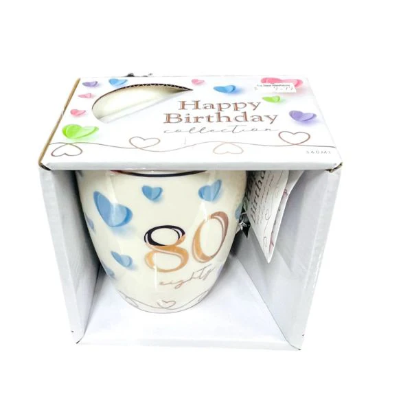 Sweet 80th Happy Birthday Heart Mug - 360ml - Image 3