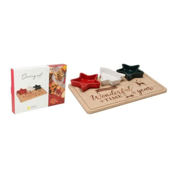 4 Pack Serving Set On Tray - 22cm x 30cm