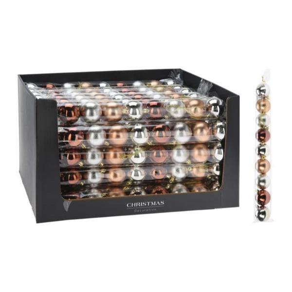 10 Pack Amber Bauble Set - 6cm