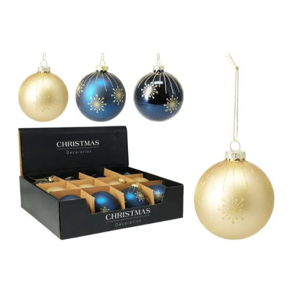 Christmas Glass Bauble - 8cm
