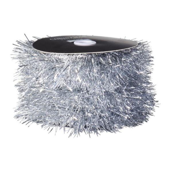Silver Tinsel On Roll - 10m