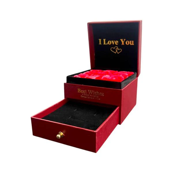 9 Rose Buds With Compartment Gift Box - Image 3