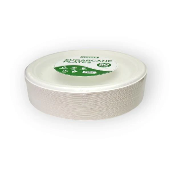 50 Pack Sugar Cane Plates - 22cm - Image 2