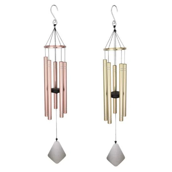 Classic Gold Or Pink 5 Tube Wind Chime - 91cm