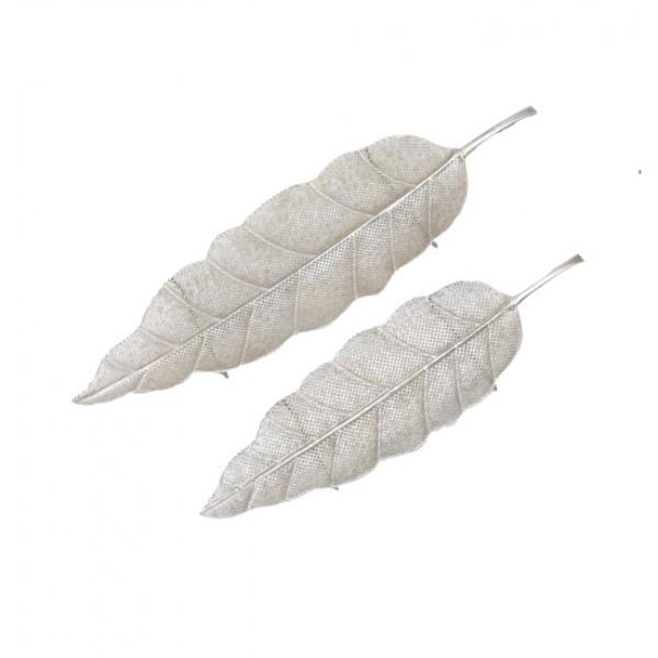 Silver Metal Leaf Plate - 93.5cm