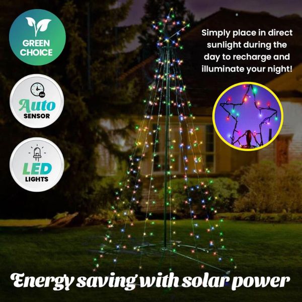 Multicolour LED Solar Christmas Tree - 5m - Image 2