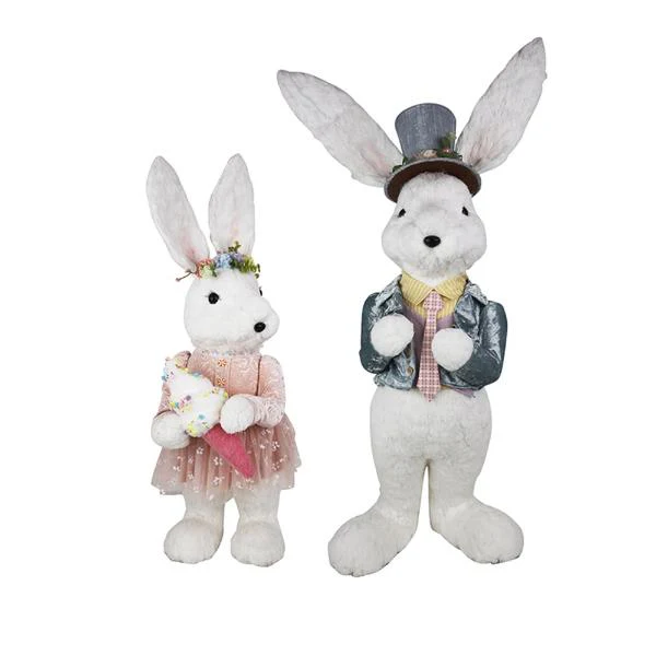97CM MR&MRS WHITE BUNNY
