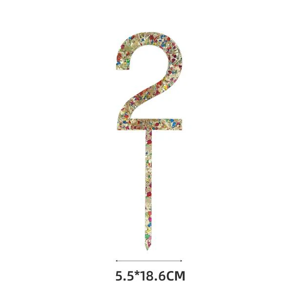 Acrylic Number Cake Topper - 2
