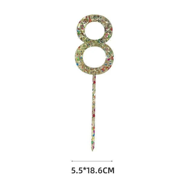 Acrylic Number Cake Topper - 8