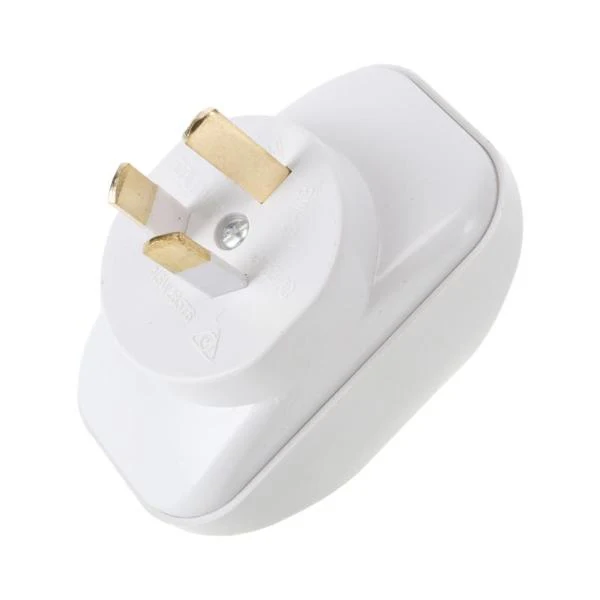 White Triangular 240V 10A Max Load Double Adaptor - 2400W - Image 2