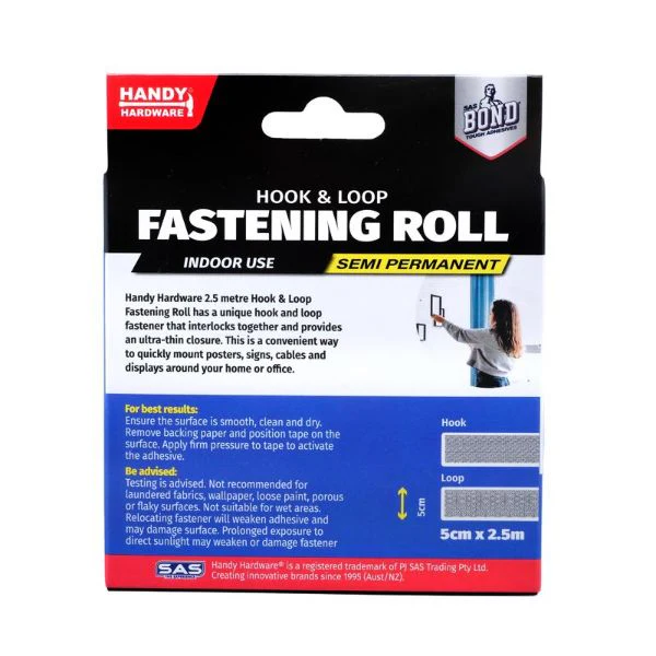 Hook & Loop Fastening Roll - 5cm x 2.5m - Image 3
